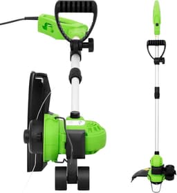 Elektrische grasmaaier - Snoeischaar gazon - Gazonranden trimmen - Verstelbare stang - 29 cm snijbreedte - Groen zwart — thumbnail 5