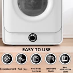 Re-purelife® luchtafvoerdroger 3 kg - wasdroger van roestvrij staal - droogtrommel met 5 programma’s en oververhittingsbeveiliging - wandmontage design - wit 49,5 × 43,5 × 59,5 cm — thumbnail 4