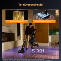 Roborock F25 Ultra-Vloerreiniger-Nat Droog Stofzuiger-draadloos-Elektrische dweil-22000 Pa-stoomreiniger 180 °C-warm water 86 °C-drogen in 5 minuten bij 90 °C-plat 180 graden-wielen ondersteund door AI-besturing via app — thumbnail 4