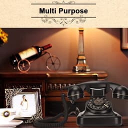 Vt products - Vintage Vaste Telefoon - Klassieke Stijl - Retro Design - Ouderwetse Telefoon met Draaischijf - Perfect voor Thuiskantoor en Cafe — thumbnail 5