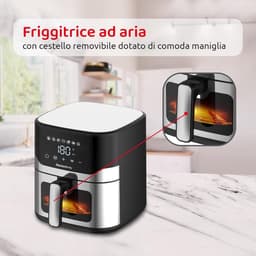 Airfryer - Hete Lucht Oven - Gezond Bakken - XL Capaciteit - 8 Liter - Zwart — thumbnail 4