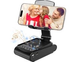 Bluetooth Luidspreker met Mobiele Telefoonstandaard - HD-Surround-Sound - Compatibel met Telefoon en Tablet - 139*80*59mm - Zwart