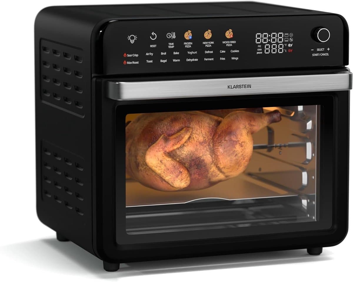 Hetelucht Friteuse - Olievrije Frituurpan - Gezond Koken - 19 Programma's - 34 Liter - Zwart — afbeelding 1