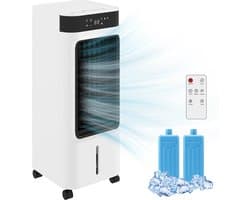 Mini Airco - Mobiele Airco - Luchtkoeler 3-in-1 - Verdampingskoeler - Waterreservoir 7 l - Oscillatie 48° - 3 snelheden - 3 standen - Timer 1-12 h - Woonkamer - Wit — afbeelding 1