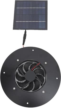 Zonneventilator - Draagbare Ventilator - Lucht Circulatie - Stille Werking - 10W Vermogen - Zwart — thumbnail 5