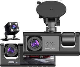 Dashcam 3 Cameralens Auto DVR 3-kanaals Dash Cam HD 1080P Dashcamera Dual Lens Dashcam Videorecorder Black Box 24H Parkeerbewaking Dash Camera (Kleur : B, Size : None) — thumbnail 1