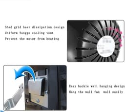 Wandventilator - Muurventilator - Ruimte Koelen - Stille Werking - 3 Snelheden - Zwart — thumbnail 4