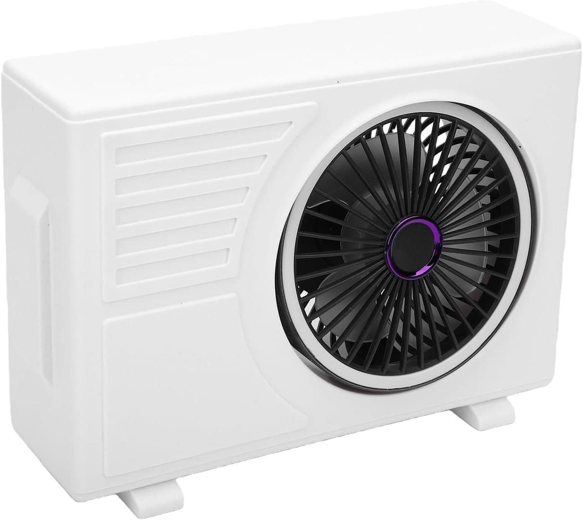 Bureauventilator - Mini ventilator - Kantoor Koelen - 3D Groothoek Luchtstroom - 24D x 18B x 8.5H cm - Wit — afbeelding 1