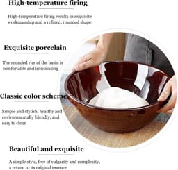 Kneedkom - Mengkom - Deeg Bereiden - Non-stick Coating - 5500ML - Bruin — thumbnail 5