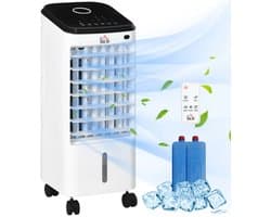 Mobiele Airco - Luchtkoeler Met Waterreservoir - 3 Modi - 60° Oscillatie - 12 U Timer - Voor 12-16 m² - 24,5x27x60cm - 1 Stuk - Crèmewit — afbeelding 1