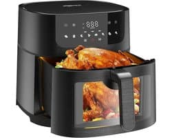 Heteluchtfriteuse XXL - Airfryer Large - Gezond Koken - Groot Kijkvenster - 9 Liter - Zwart