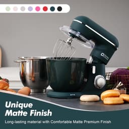 Keukenmachine - Standmixer - Bakken en Koken - Dubbele Mengkommen - 4.5L + 5L - Donkergroen — thumbnail 3