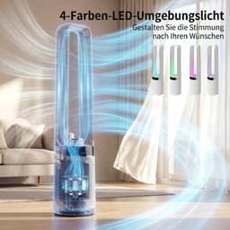Cellista Bladloze Torenventilator - 45° Oscillerende Vloerventilator - Ventilator met Afstandsbediening - 3 Snelheden - 12 Uurs Timer - LED Verlichting - 230V — thumbnail 3
