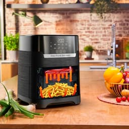 Heteluchtfriteuse Grill - Gezond Koken - Veelzijdig Koken - Kijkvenster - 45 Liter - Zwart — thumbnail 4
