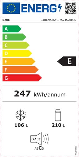Beko B1RCNA364G Vrijstaand 316 l Grijs — thumbnail 2