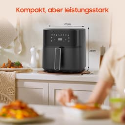 Luchtfriteuse XL - Hetelucht friteuse - Gezond koken - Stille werking - 65 liter - Zwart — thumbnail 3