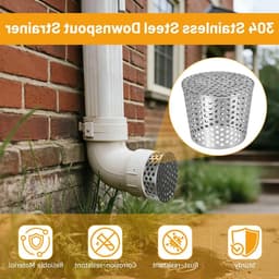 Set van 4 RVS Afvoerbuizen Beschermers 90-110 mm - Bladfilter voor Buiten, Terras en Plat Dak — thumbnail 5