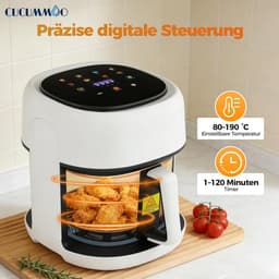 Heteluchtfriteuse 3,3 Liter met Touchscreen en Kijkvenster voor Vetvrij Frituren — thumbnail 2