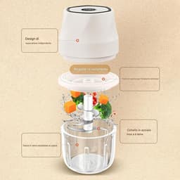 Elektrische Voedselhakker - Groente Mixer - Maaltijd Voorbereiding - Snoerloos Ontwerp - 350 ml - Zwart — thumbnail 2