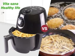 Heteluchtfriteuse - Airfryer Olievrij - Gezond Koken - Instelbare Timer Temperatuur - 2 Liter - Zwart — thumbnail 3