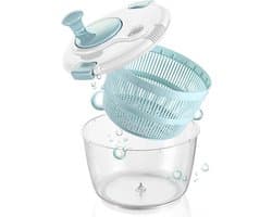 Salade Spinner - Sla Droger - Gezond Koken - Snelle Waterverwijdering - 5L Capaciteit - Wit