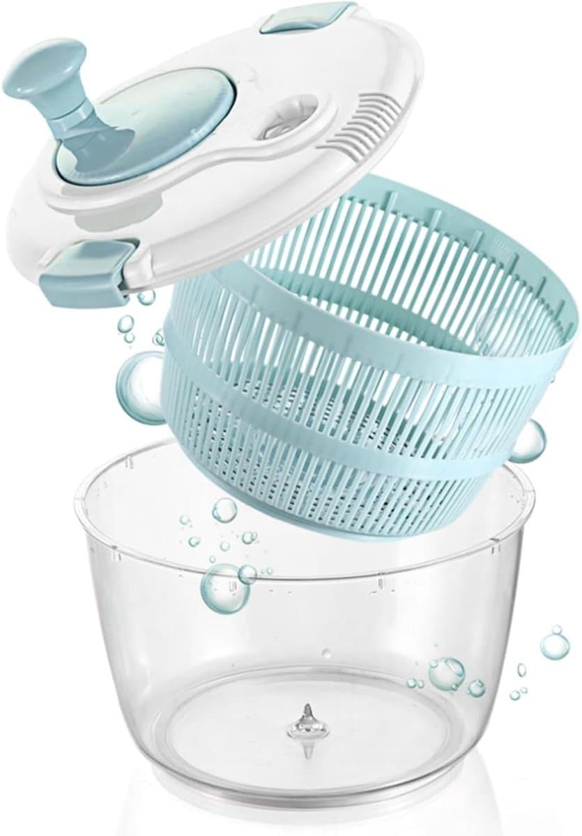 Salade Spinner - Sla Droger - Gezond Koken - Snelle Waterverwijdering - 5L Capaciteit - Wit — afbeelding 1