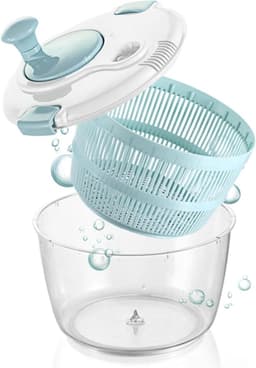 Salade Spinner - Sla Droger - Gezond Koken - Snelle Waterverwijdering - 5L Capaciteit - Wit — thumbnail 1