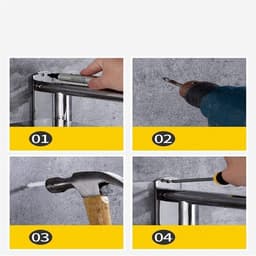 Magnetron Oven Rek - Keuken Organizer - Ruimte Besparen - Stabiel Roestvrij Staal - 60 cm - Zilverkleurig — thumbnail 4