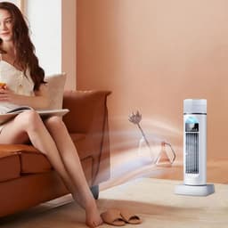 Torenventilator - Vloerventilator - Ruimte Koelen - Stille Werking - 34 cm Hoogte - Wit — thumbnail 2
