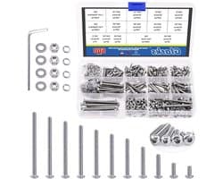 M4 Button Head Schroeven Set van 601 Stuks in RVS - Inclusief Moeren, Ringen en Inbussleutel voor Meubel- en Autoherstellingen