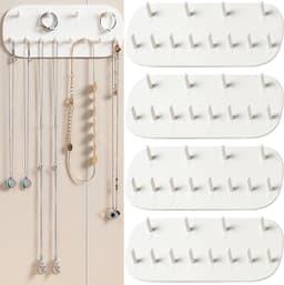 Sieradenhouder met 48 gaten voor kettingen, oorbellen en armbanden - Muurbevestiging en herbruikbaar ontwerp voor optimale opslag van sieraden — thumbnail 1