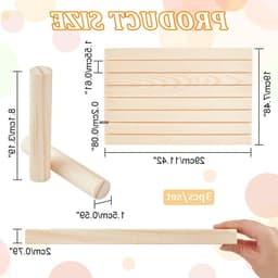 7 Slots Houten Oorbellen Displaystandaard, Oorbellen Kaarthouder met 2 Afneembare Pinnen, Organisator voor Sieraden en Oorbellen, 29 x 19 cm — thumbnail 5