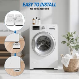 Trillingsdempers wasmachine - Trillingsdempers - Anti-vibration pads - Washing machine pads - Non-slip feet - 4.5cm height - Set of 4 - Kitchen stove riser - Dryer - Fridge - Dishwasher - Noise reduction - Wit — thumbnail 2