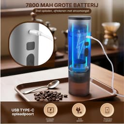 DnA® Draagbare Koffiemachine - Blender To Go - Draagbare Blender - Grijs - 6cm x 6cm x 24cm — thumbnail 5