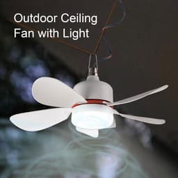 Alomejor Ceiling Fan Tent Ceiling Fan with Light 12V Blades for Outdoor 16.5 Inch LED Light DC Camp Fan for Camping Tent — thumbnail 5