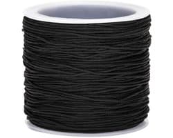 100 m Nylon Koord 0.8 mm, Niet-Elastisch Rolgordijn Koord, Zwart Bead Koord voor DIY Sieraden en Creatieve Projecten, Scheurbestendig