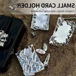 Unieke Irreguliere Fotolijst Sleutelhanger voor ID Kaarten, Badge Houder voor Studenten en Kantoorbenodigdheden van Electroplated Kunststof — thumbnail 3