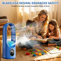 SnelShoppen - Mobiele Airconditioning 6 Modi - Draagbare Luchtkoeler met Waterkoelventilator, Timer 1-6 Uur, 7-Kleurig LED Licht, Mistfunctie, Waterre — thumbnail 3