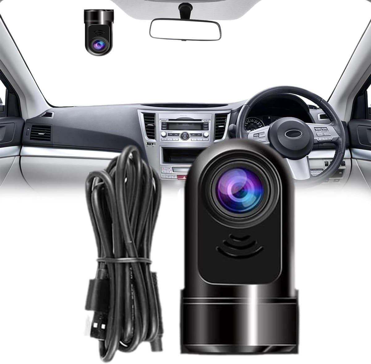 Mini Dashcam - Auto Camera - Veilig Rijden - 360 Graden Rotatie - 6.5 x 3.2 x 1 cm - Zwart — afbeelding 1