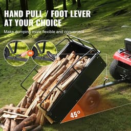 Tuinaanhangwagen - Utility Trailer - Dumpkar - Zwaar Uitgevoerd - met Afneembare Zijkanten - voor Rijden - Grasmaaier - Tractor - Ijzer - 200 x 76 x 76 cm - Zwart — thumbnail 4