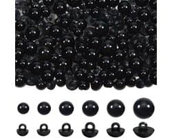 128 Stuks Veiligheidsogen en Haken voor Poppenmaken - Robuuste Dome Plastic Knopen voor DIY Creaties in Diverse Maten
