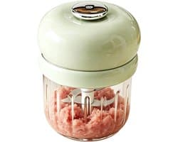 Elektrische Knoflookhakker - Mini Keukenmachine - Snel Ingrediënten Hakken - Krachtige Motor - 12 x 12 x 12 cm - Groen