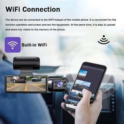 Dashcam Auto - Autocamera Rijcamera - Veiliger Rijden - Drie Kanalen Opname - Inclusief 64GB - Zwart — thumbnail 2