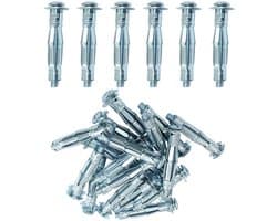 Set van 20 M6x80mm expansiebouten, zware hollewandankers, gegalvaniseerde stalen gipsplaatankers, geschikt geschikt voor gipsplaten, televisies, gordijnroden, spiegels, handdoekrekken, fotolijsten, enz.