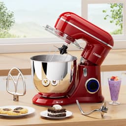 Keukenmixer - Standmixer Deegmixer - Bakken en Koken - 10 Snelheden - 6.5 Quarts - Rood — thumbnail 2