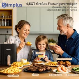Airfryer - Hete Lucht Friteuse - Gezond Frituren - 360° Luchtcirculatie - 4 Liter - Zwart — thumbnail 4