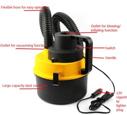 Autostofzuiger - Handstofzuiger - Auto Reinigen - 2300 PA Zuigkracht - 12 Volt - Geel — thumbnail 4