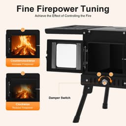 AYDN - Opvouwbare barbecue - Compacte BBQ en campingkachel - 22 × 22 × 32 cm - Camping barbecue - BBQ - Outdoor houtkachel - — thumbnail 4