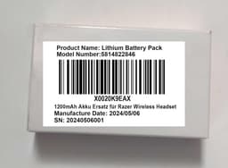 1200mAh Batterij Vervanging - Razer RZ040376 - Draadloze Hoofdtelefoon Accessoire — thumbnail 4