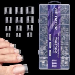 Zachte gel nagelstickers voor vierkante teenagels in een set met 12 maten, ideaal voor eenvoudig aanbrengen van een french manicure op teennagels — thumbnail 1